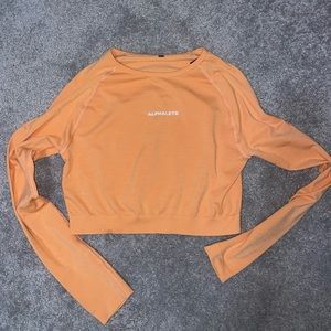 Alphalete cheeky orange long sleeve top